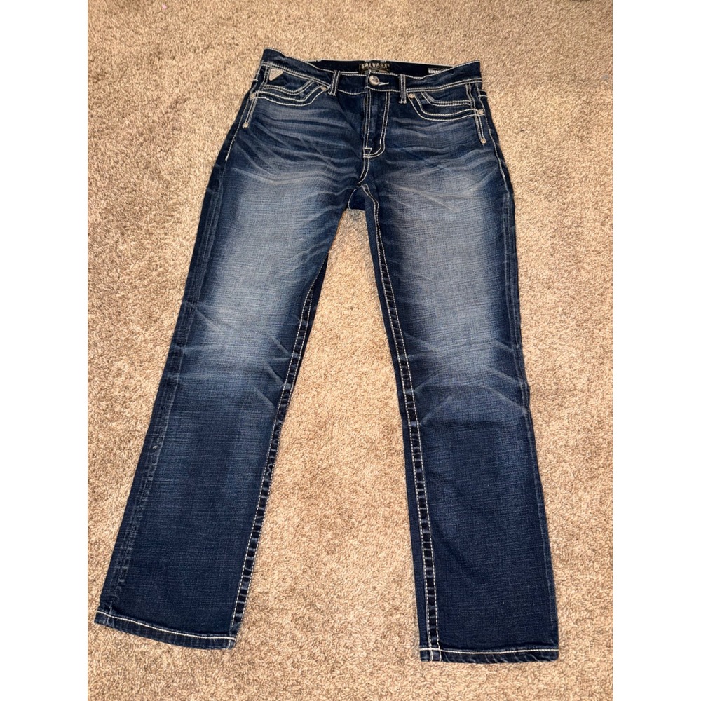 Salvage Supply Co Riot Taper Jeans Mens 34x30 Dark Wash Athletic Fit Denim(657)) - Picture 1 of 8